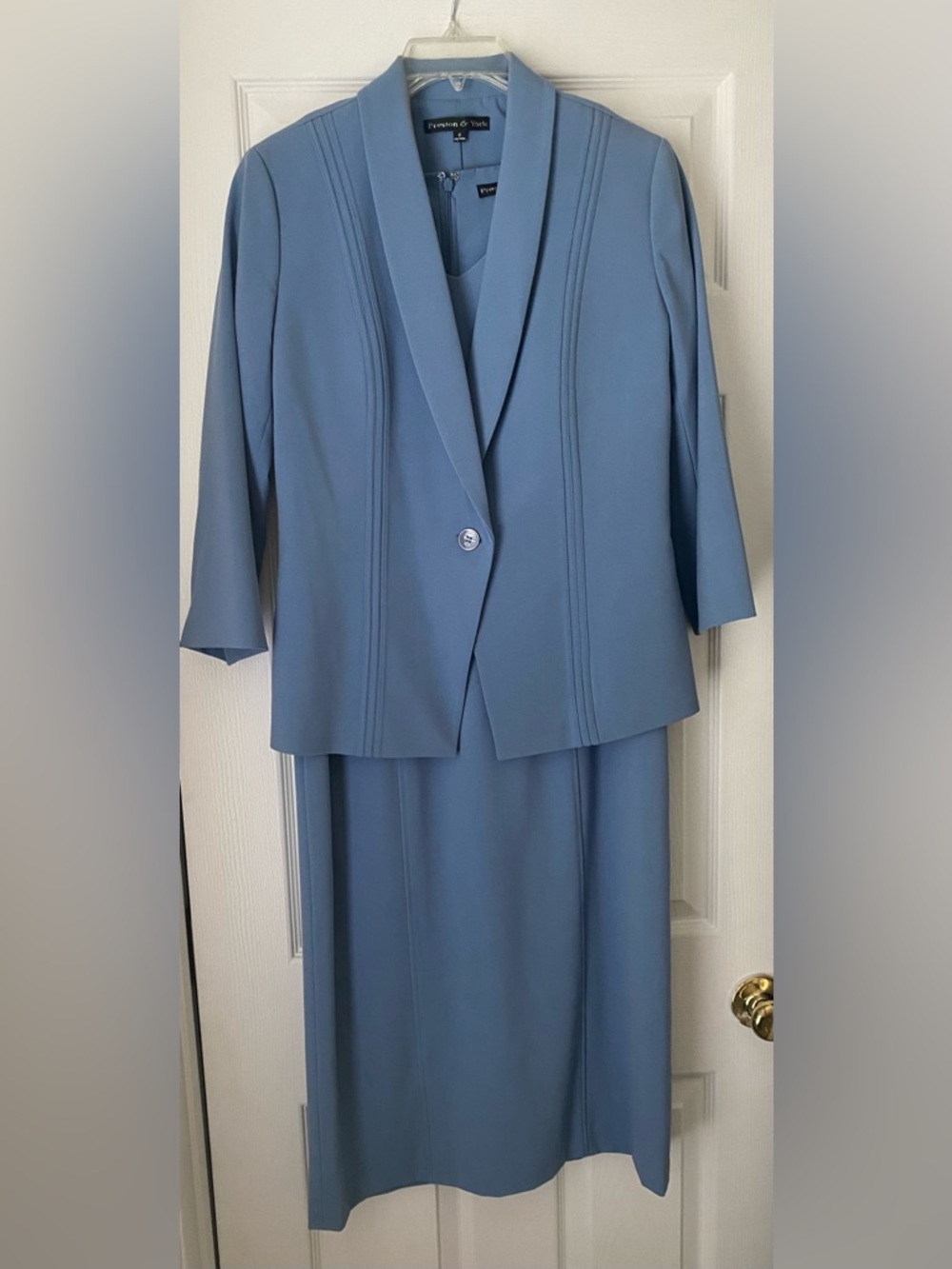 Preston & York Vintage Indigo Dress/ Jacket Suit Two-Piece, 6M